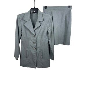 VTG Splurge Women’s Gray Skirt Suit Set 7 Blazer Pencil Skirt 90s Y2K Career